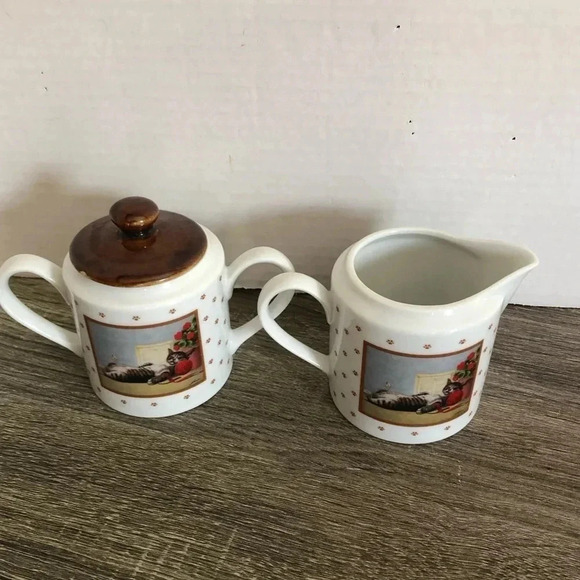 1986  Lowell Herrero Sleeping Cat Serving Set - Picture 7 of 9